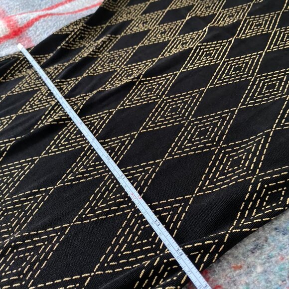 Black/Gold long maxi-style slip on stretch dress Med to Large - Picture 6 of 10